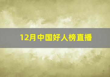 12月中国好人榜直播