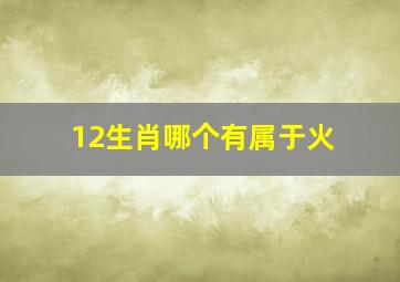 12生肖哪个有属于火