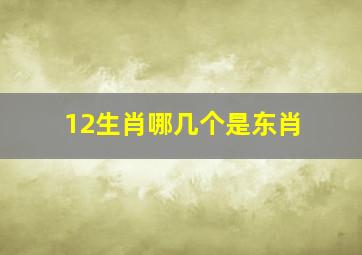 12生肖哪几个是东肖