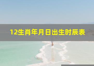 12生肖年月日出生时辰表