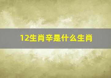 12生肖辛是什么生肖