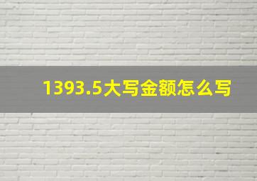 1393.5大写金额怎么写