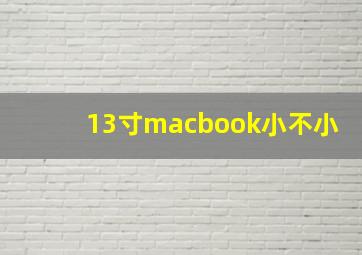 13寸macbook小不小