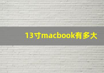 13寸macbook有多大