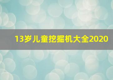 13岁儿童挖掘机大全2020