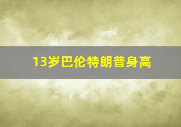 13岁巴伦特朗普身高