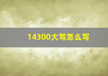 14300大写怎么写