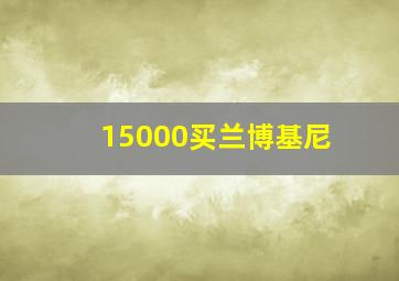 15000买兰博基尼