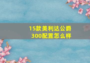 15款美利达公爵300配置怎么样