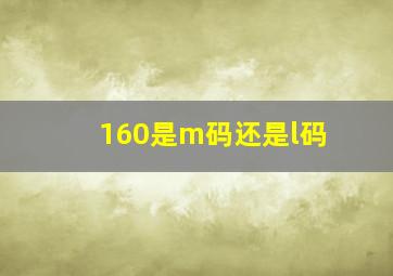 160是m码还是l码