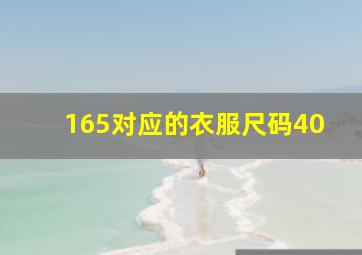 165对应的衣服尺码40