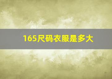 165尺码衣服是多大