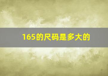 165的尺码是多大的