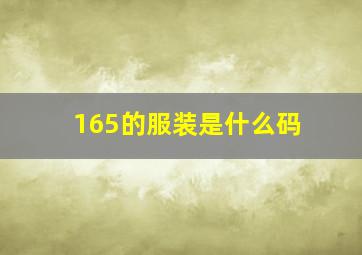 165的服装是什么码