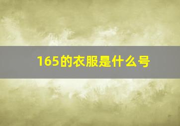 165的衣服是什么号