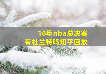 16年nba总决赛有杜兰特吗知乎回放