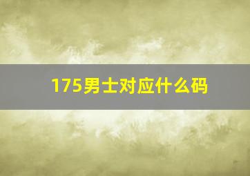 175男士对应什么码