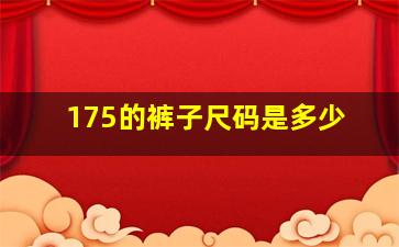 175的裤子尺码是多少