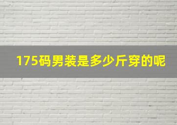 175码男装是多少斤穿的呢