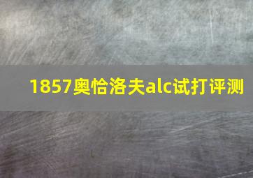 1857奥恰洛夫alc试打评测