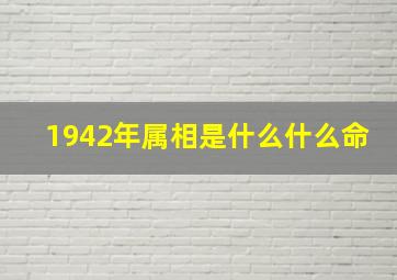 1942年属相是什么什么命