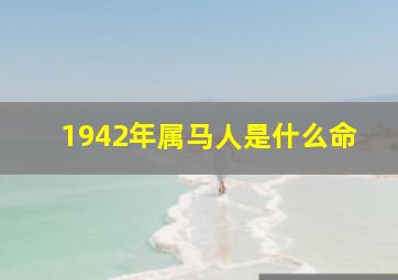 1942年属马人是什么命