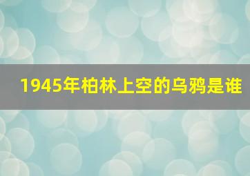 1945年柏林上空的乌鸦是谁