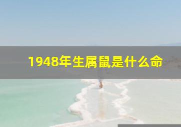 1948年生属鼠是什么命