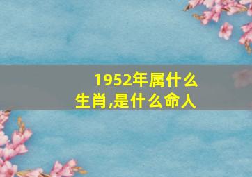 1952年属什么生肖,是什么命人