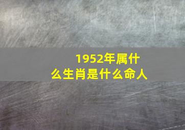 1952年属什么生肖是什么命人