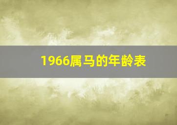 1966属马的年龄表