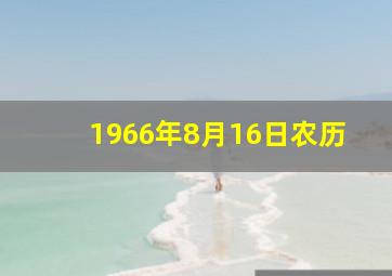 1966年8月16日农历