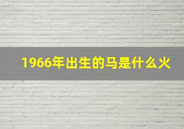 1966年出生的马是什么火