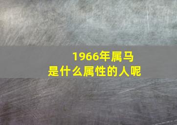 1966年属马是什么属性的人呢