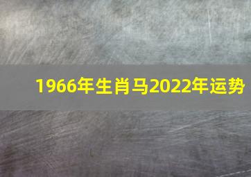 1966年生肖马2022年运势