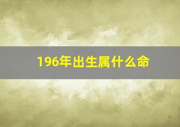 196年出生属什么命