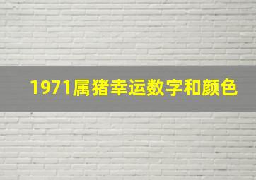 1971属猪幸运数字和颜色