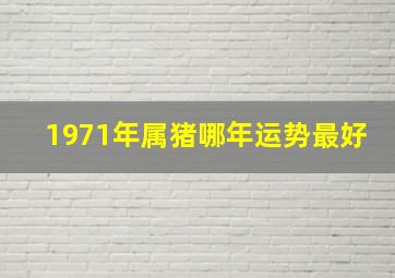 1971年属猪哪年运势最好