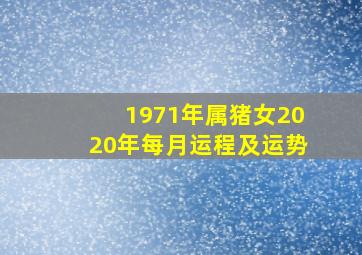 1971年属猪女2020年每月运程及运势