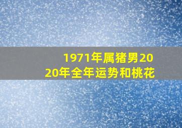 1971年属猪男2020年全年运势和桃花