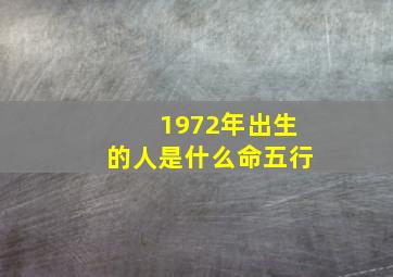 1972年出生的人是什么命五行