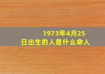 1973年4月25日出生的人是什么命人