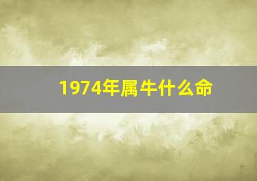 1974年属牛什么命