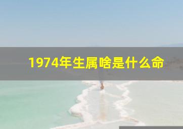 1974年生属啥是什么命