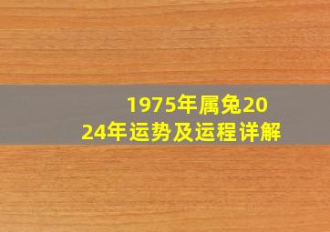 1975年属兔2024年运势及运程详解