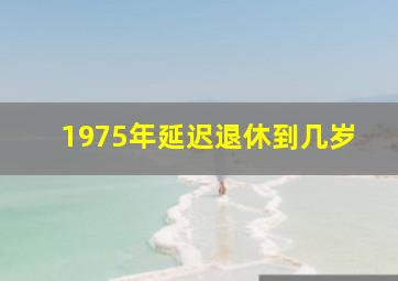 1975年延迟退休到几岁