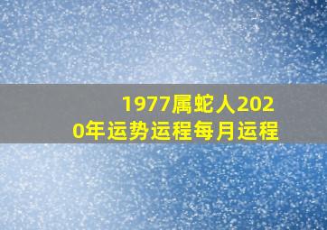 1977属蛇人2020年运势运程每月运程