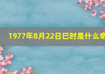 1977年8月22日巳时是什么命