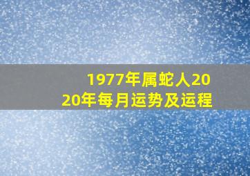 1977年属蛇人2020年每月运势及运程