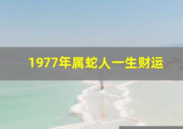 1977年属蛇人一生财运